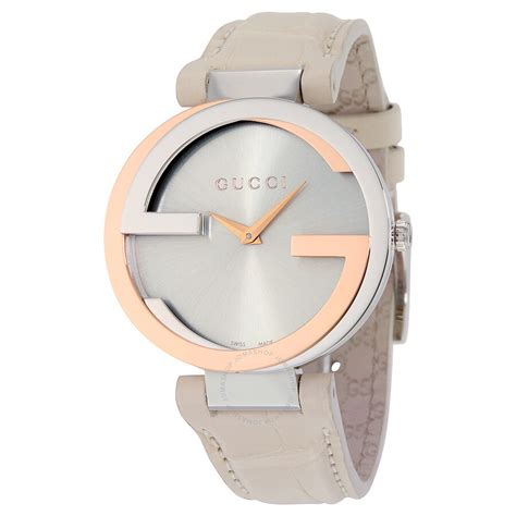 gucci interlocking watch white|gucci 7 bezel watch.